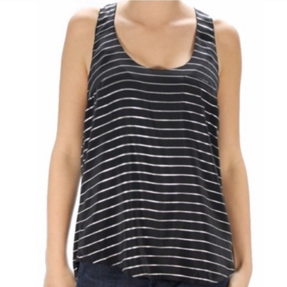 Joie Silk Striped Racerback Tank Top - Picture 1 of 13